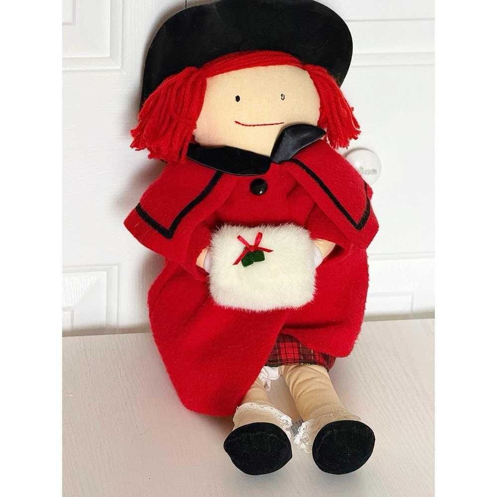 Winter Madeline 1990 Plush Doll 18" Tall Red Jacket. See Full Description